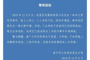 四川遂宁一小区发作一氧化碳中毒致2人逝世7伤者暂无生命危险